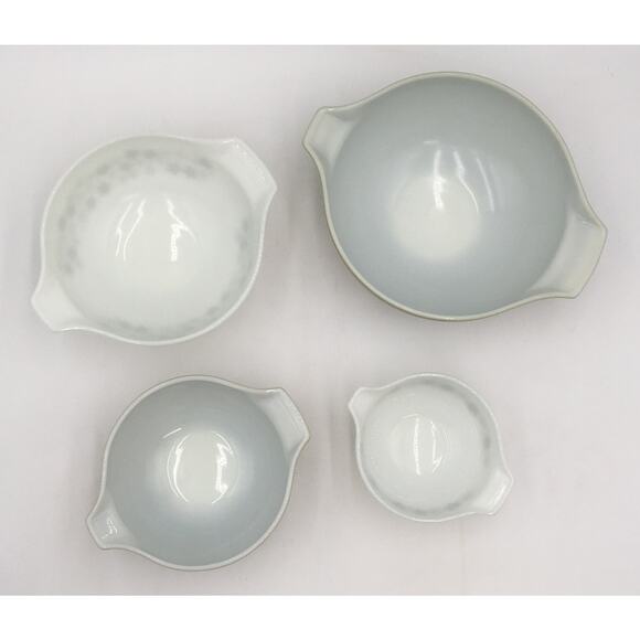 Set of 4Pyrex Green Spring Blossom Nesting Mixing Bowl Set 441 442 443 444 EUC - Picture 3 of 9